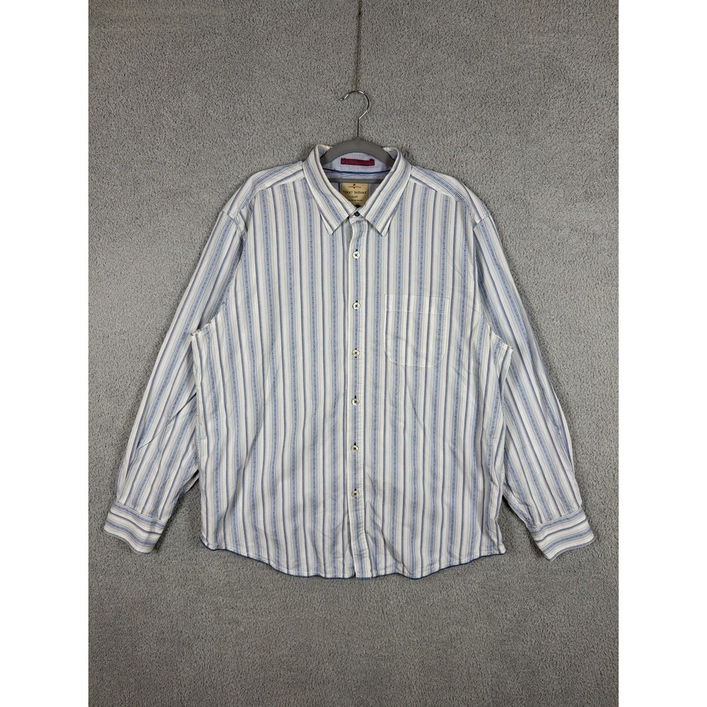 Tommy Bahama‎ Jeans Long Sleeve Button Up Dress Shirt Striped Mens XL Blue